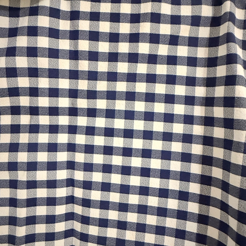 Navy Gingham Button-Down Performance Fabric Shirt… - image 2